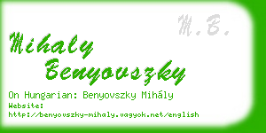 mihaly benyovszky business card